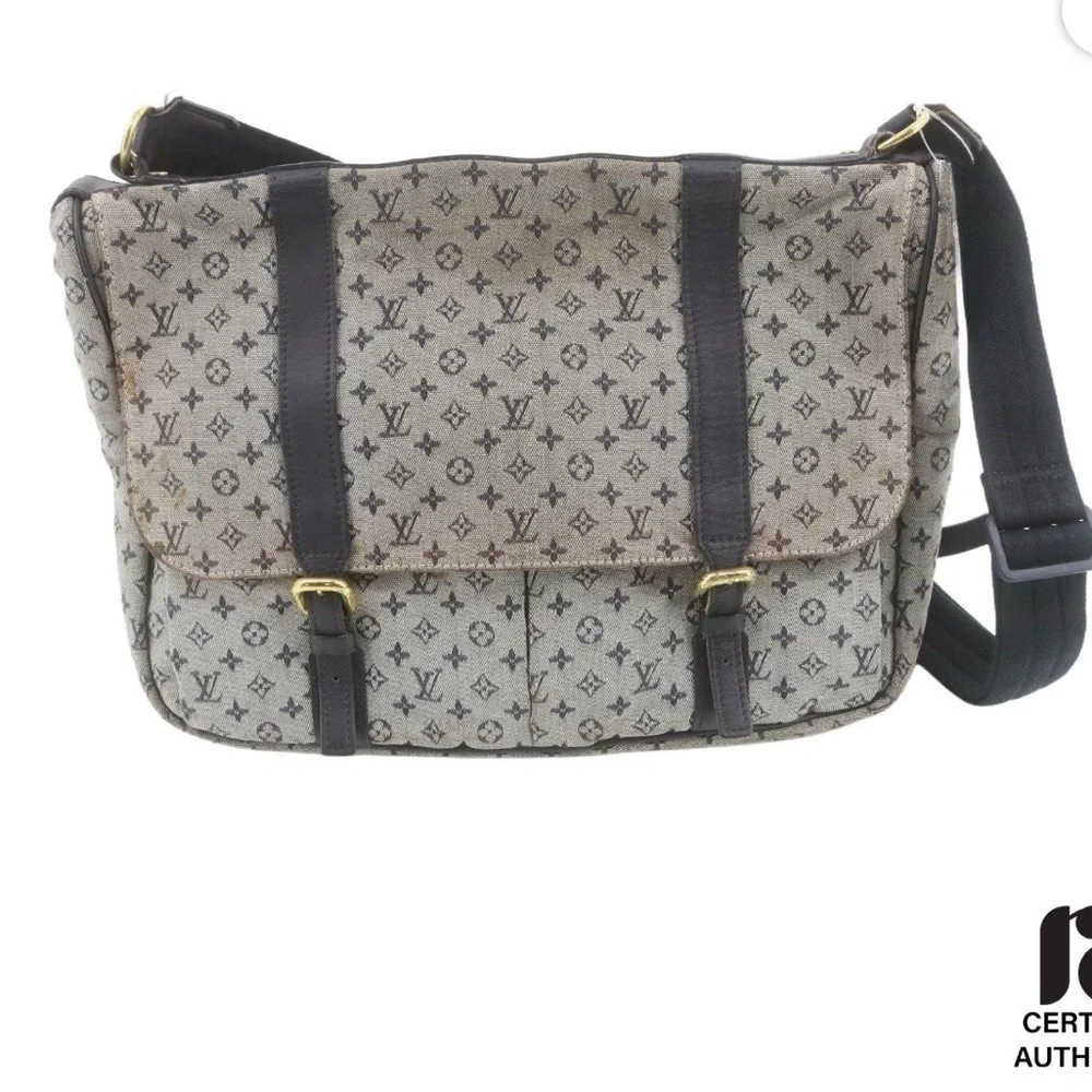LOUIS VUITTON Blue Monogram Mini Lin Sac A Langer Diaper Bag- RARE - Picture 1 of 10